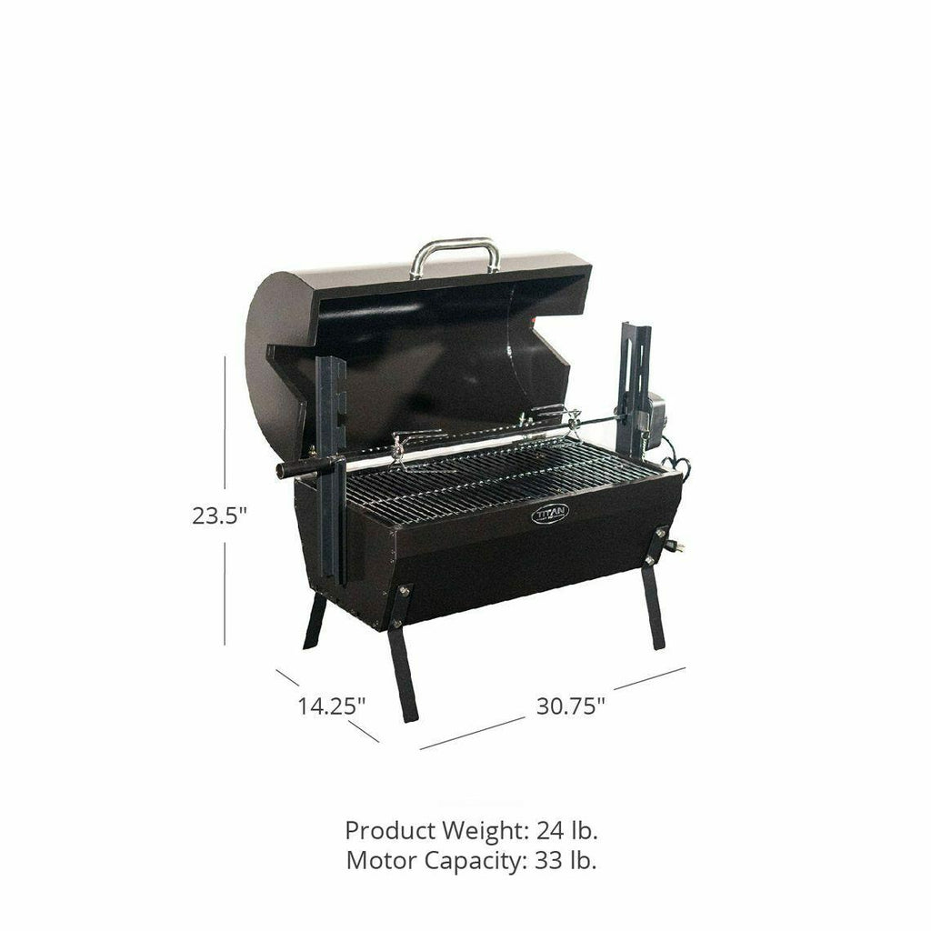 4W Rotisserie Chicken Roaster Grill, Rated 33 LB, 28" Spit