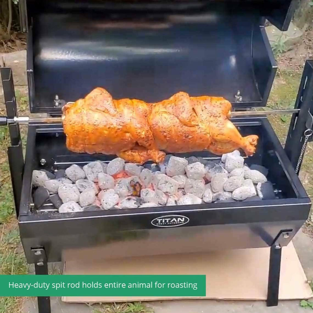 4W Rotisserie Chicken Roaster Grill, Rated 33 LB, 28" Spit