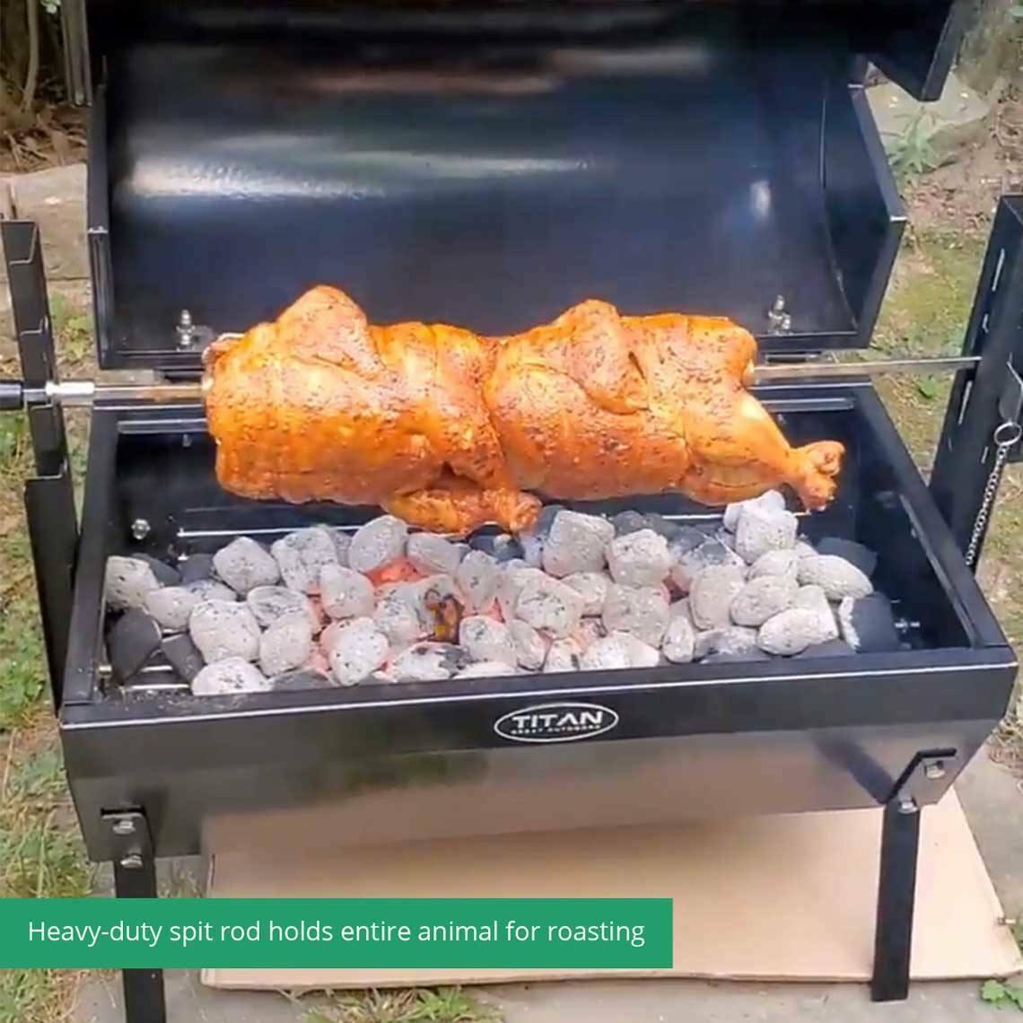 4W Rotisserie Chicken Roaster Grill, Rated 33 LB, 28" Spit