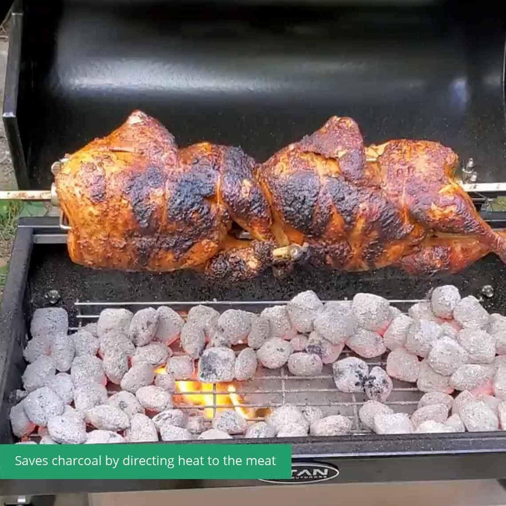 4W Rotisserie Chicken Roaster Grill, Rated 33 LB, 28" Spit