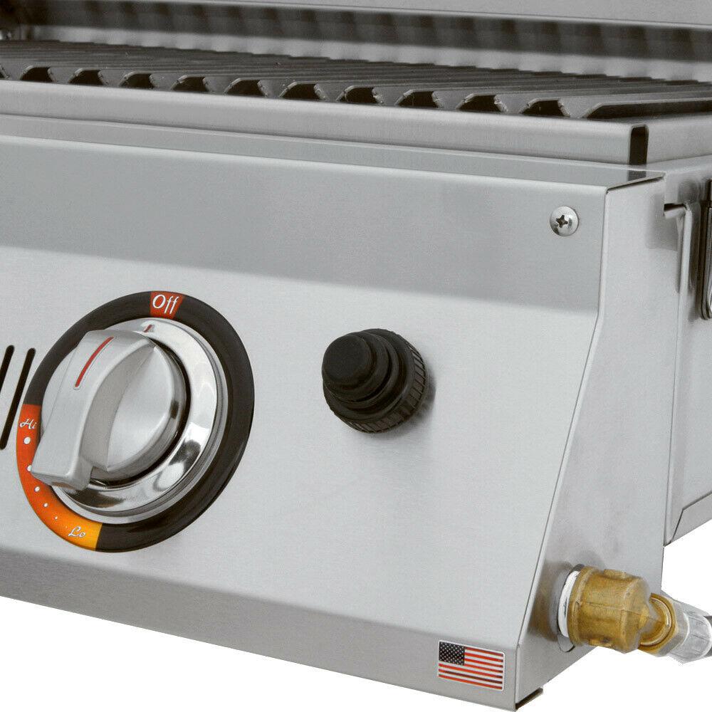 AllAbout Double Burner Infrared Portable Grill with Warming Rack, Propan
