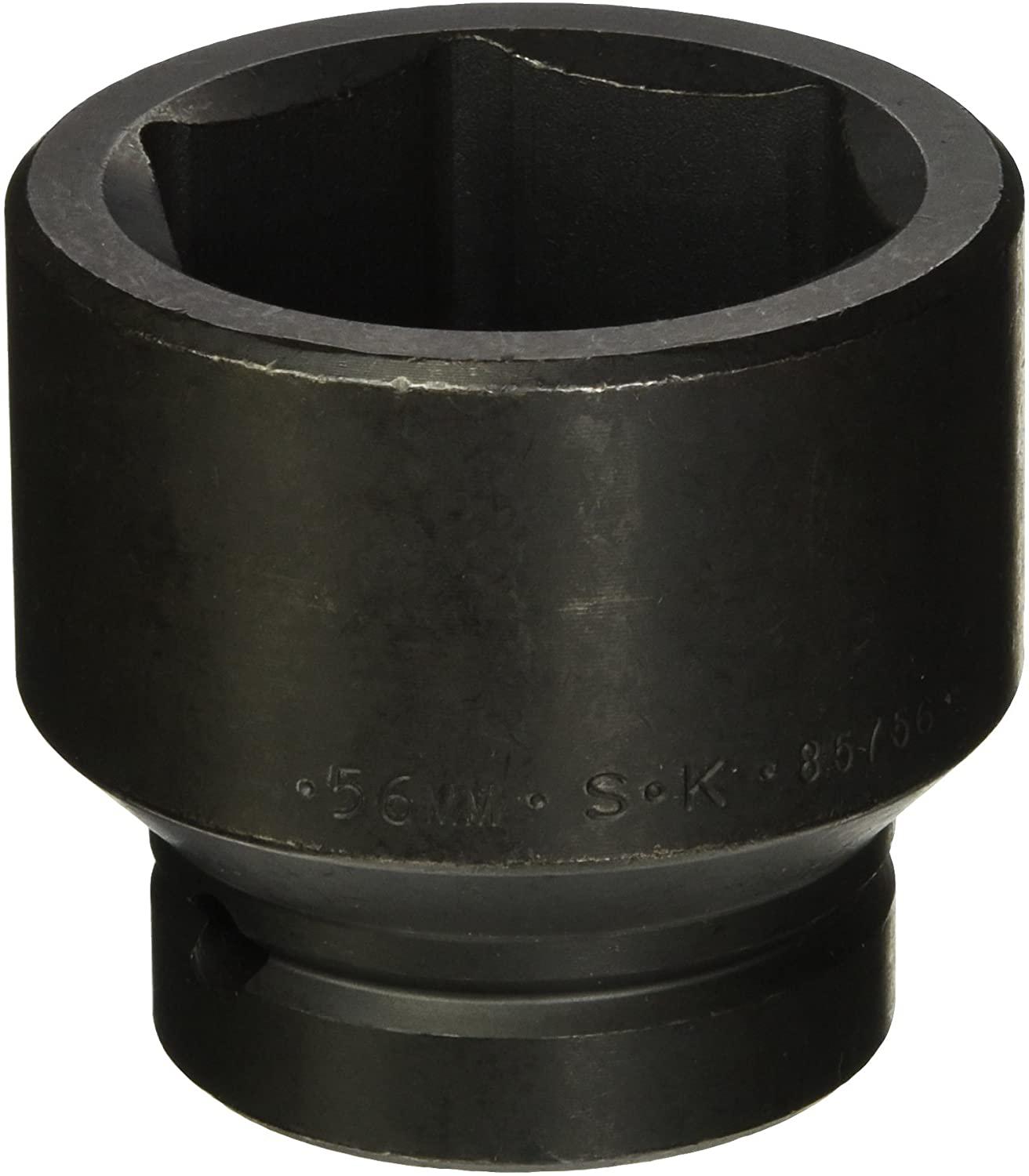 SK Hand Tool 85756 1-Inch Drive Standard Impact Socket, 56mm