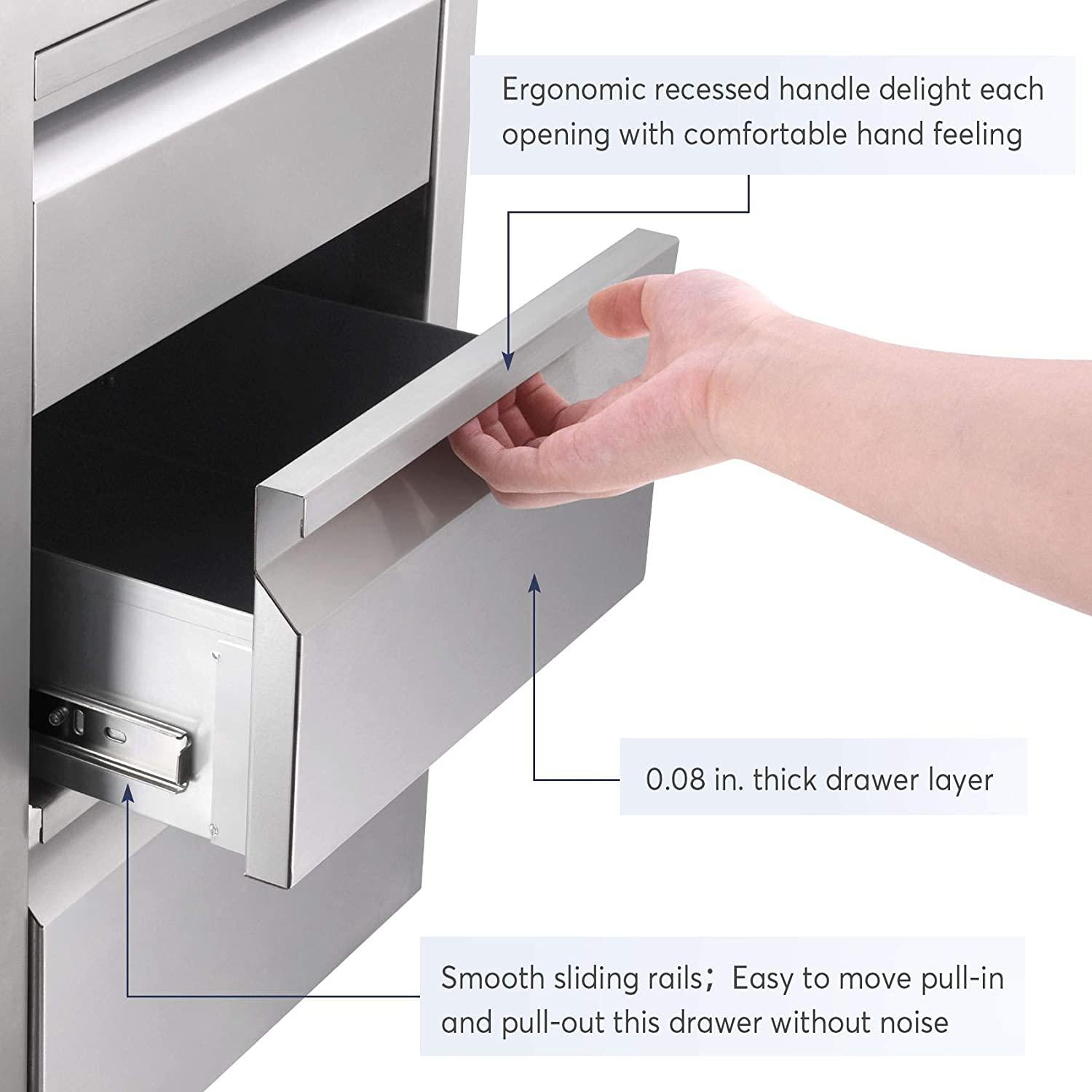 Seeutek Outdoor Kitchen Drawers  Steel 14 X 20 X 23.2 Inch Flush Mount