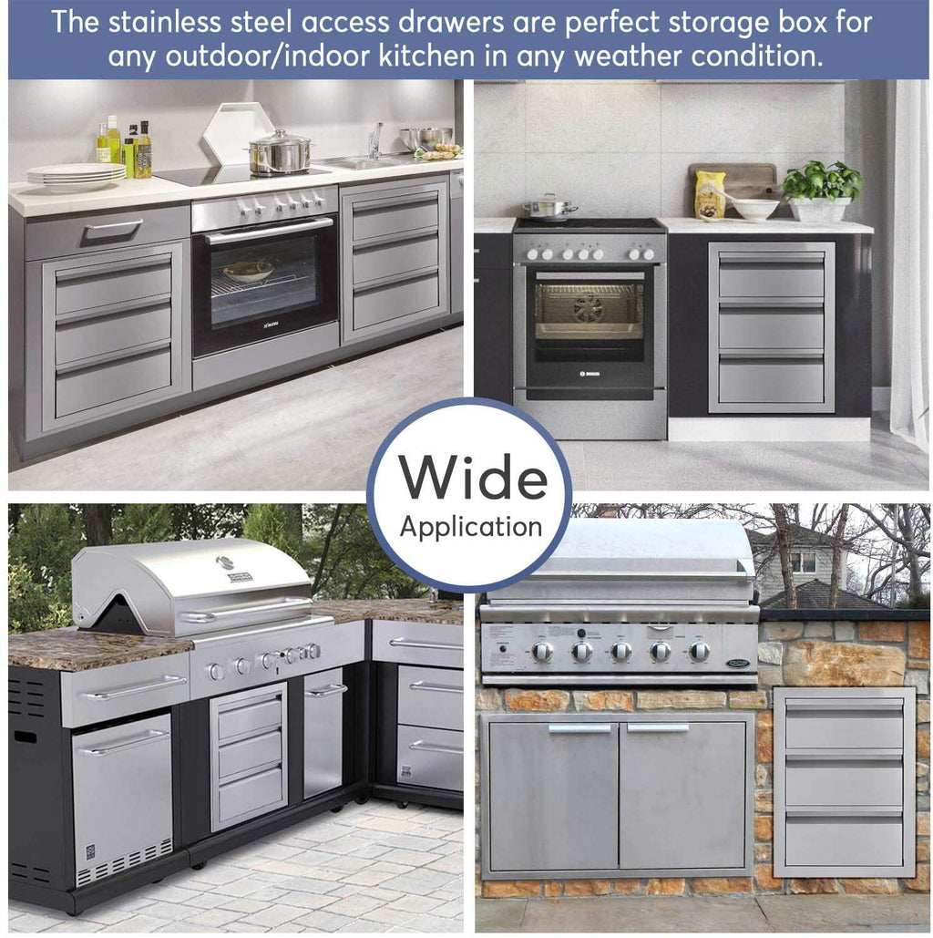 Seeutek Outdoor Kitchen Drawers  Steel 14 X 20 X 23.2 Inch Flush Mount