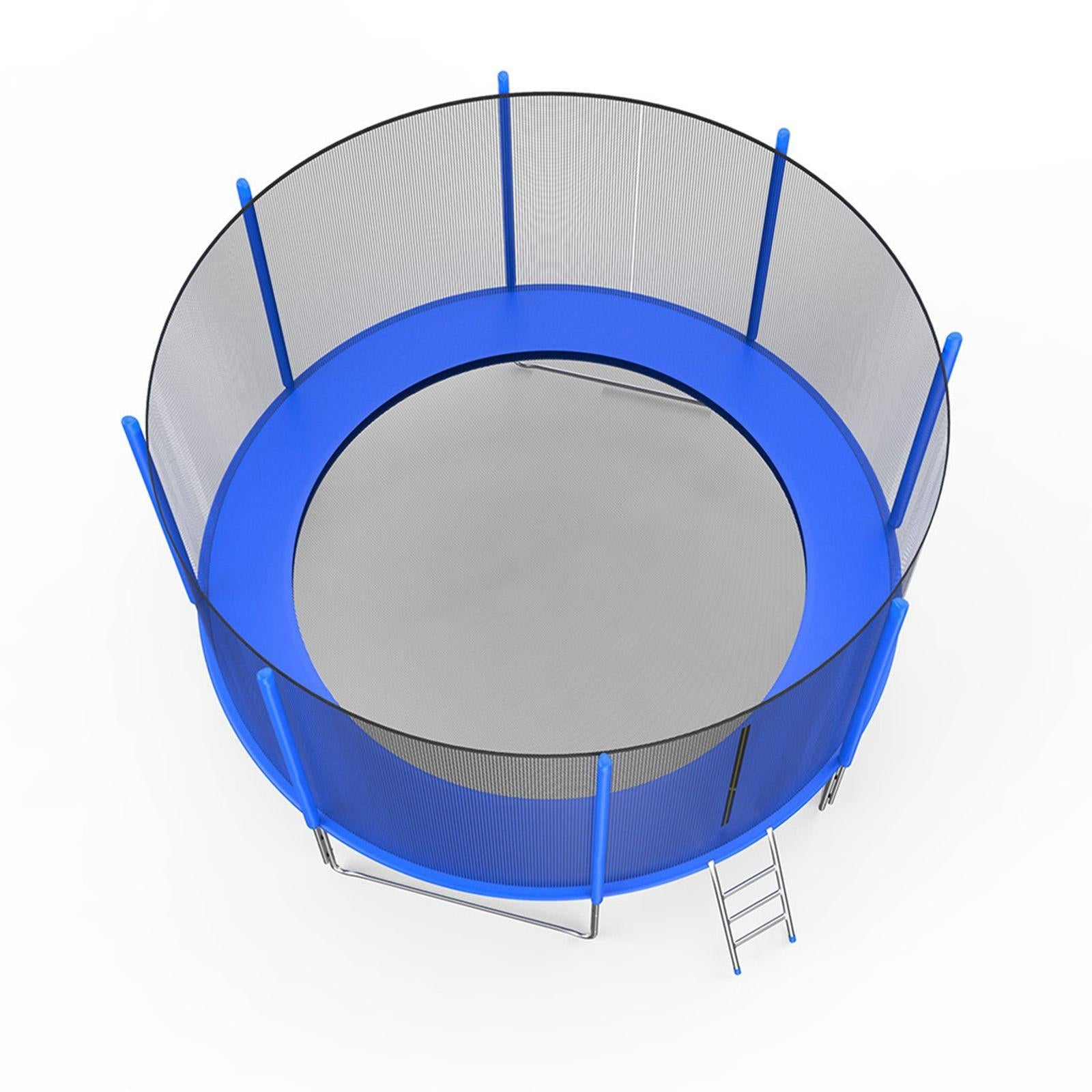 Sokhug 12ft Round Kids Trampoline  with Enclosure Net,600LB Weight Limit,Backyard Trampolines with Non-Slip Ladder,Blue