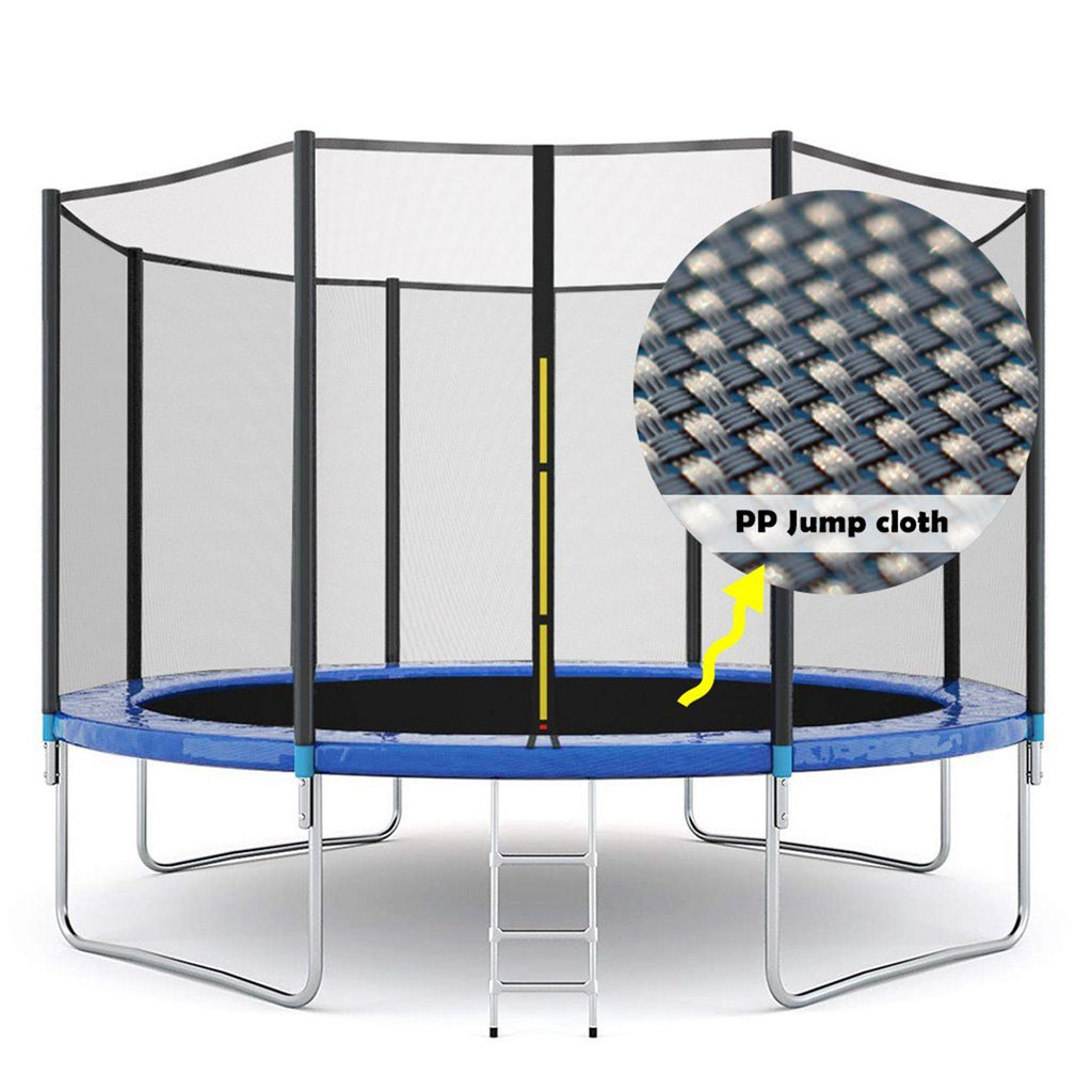 Sokhug 12ft Round Kids Trampoline  with Enclosure Net,600LB Weight Limit,Backyard Trampolines with Non-Slip Ladder,Blue