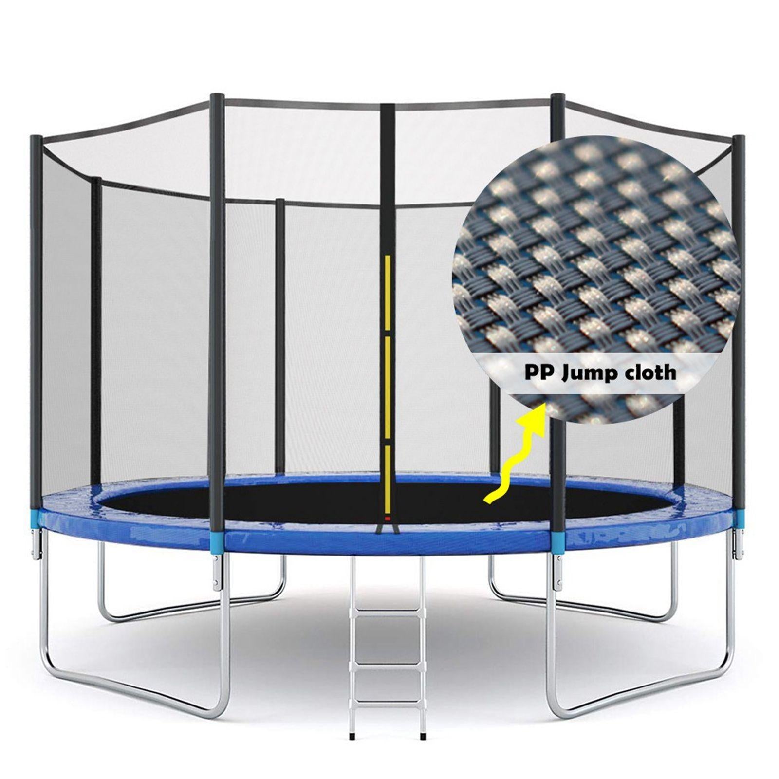 Sokhug 12ft Round Kids Trampoline  with Enclosure Net,600LB Weight Limit,Backyard Trampolines with Non-Slip Ladder,Blue