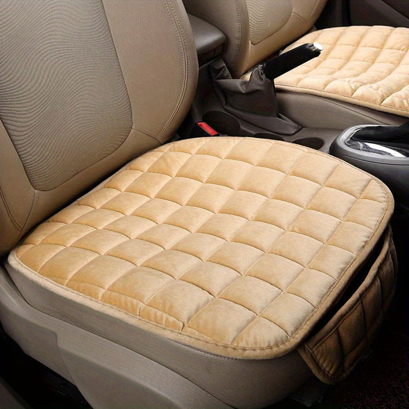 Upgrade Your Car With This Soft And Stylish Plaid Car Seat Cover And Memory Foam Cushion!