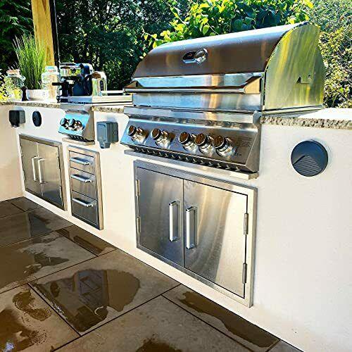 Outdoor Kitchen Double Access Door,33x22 Inch,304  Steel BBQ Grill