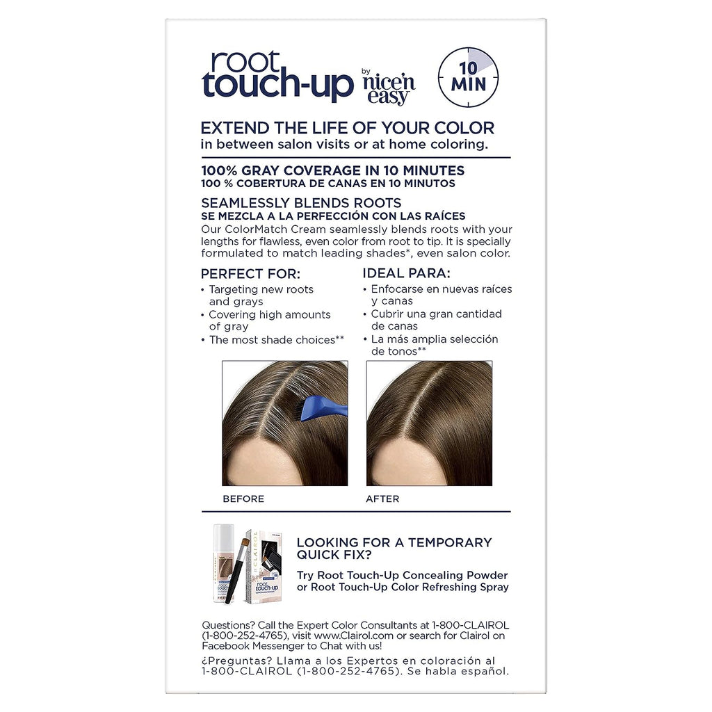 Clairol Root Touch-Up by Nice'n Easy Permanent Hair Dye, 5G Medium Golden Brown Hair Color, Pack of 2
