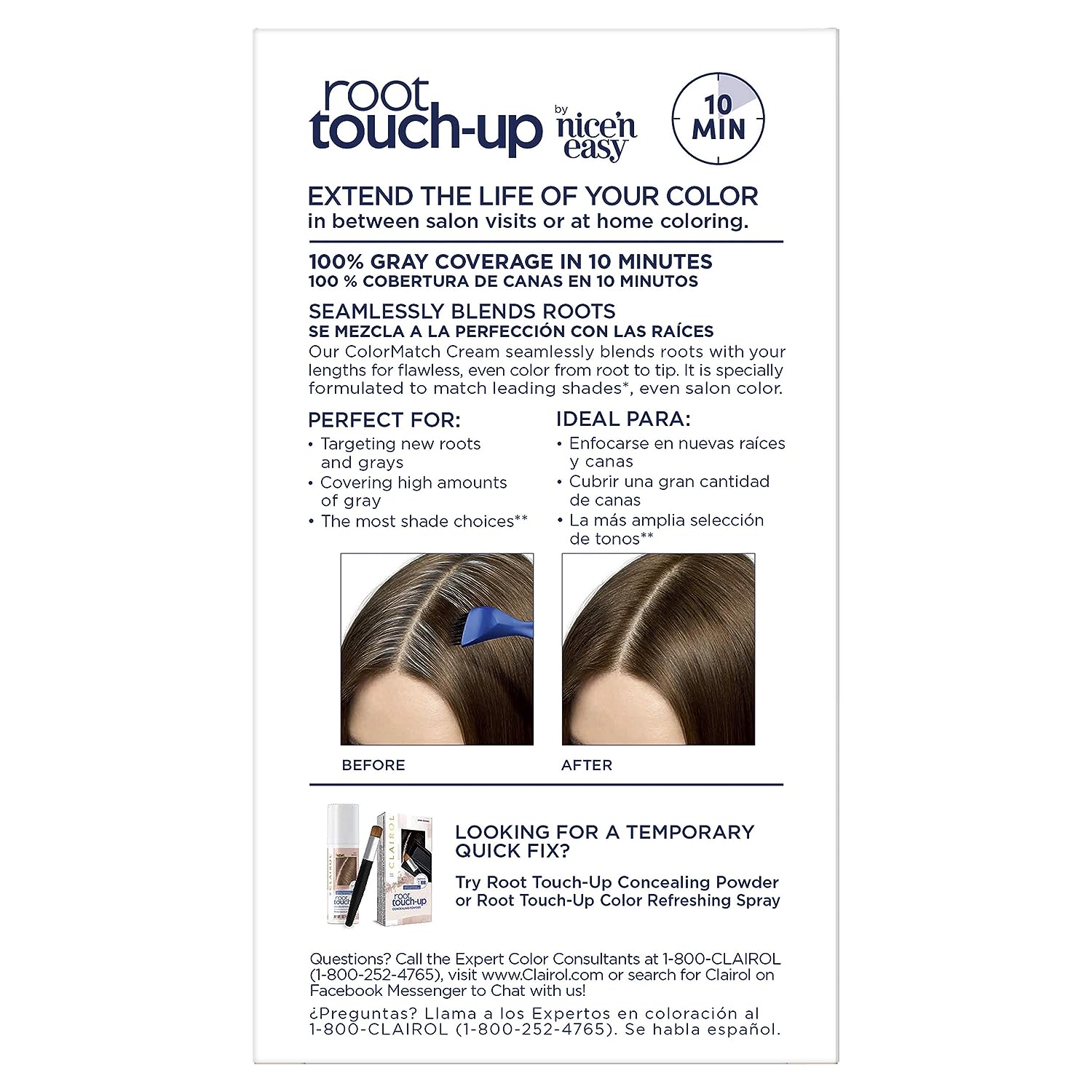 Clairol Root Touch-Up by Nice'n Easy Permanent Hair Dye, 5G Medium Golden Brown Hair Color, Pack of 2