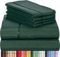 LuxClub 6 PC King Size Sheet Set Bamboo Sheets Deep Pockets 18" Eco Friendly Wrinkle Free Cooling Sheets Machine Washable Hotel Bedding Silky Soft - Emerald King