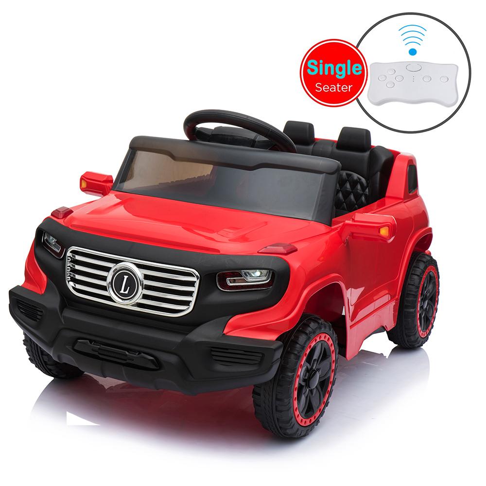 Clearance! Electric Cars for Kids, Kids Electric Ride-On Truck, 6V Remote Control Car for Boys Girls Christmas Gifts with 3 Speeds, Music, Seat Belts, LED Lights, and Realistic Horns, Red, Q6814