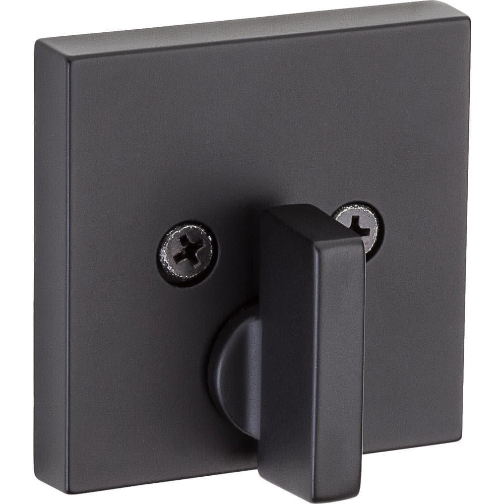Downtown Low Profile Matte Black Square Single Cylinder Contemporary Deadbolt with SmartKey Security