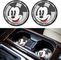 2PCS Car Cup Holders Coasters Mickey Mouse,Black Silicone Anti-Slip Car Coasters Car Interior Accessories -Universal Size, Black