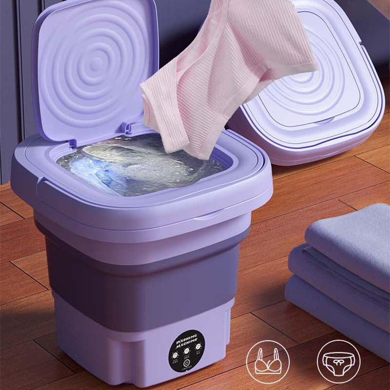Portable Foldable Mini Washing Machine 8L High Capacity With 3 Modes Deep Cleaning Half Automatic Washt Soft Spin Dry For RV Travel, Camping