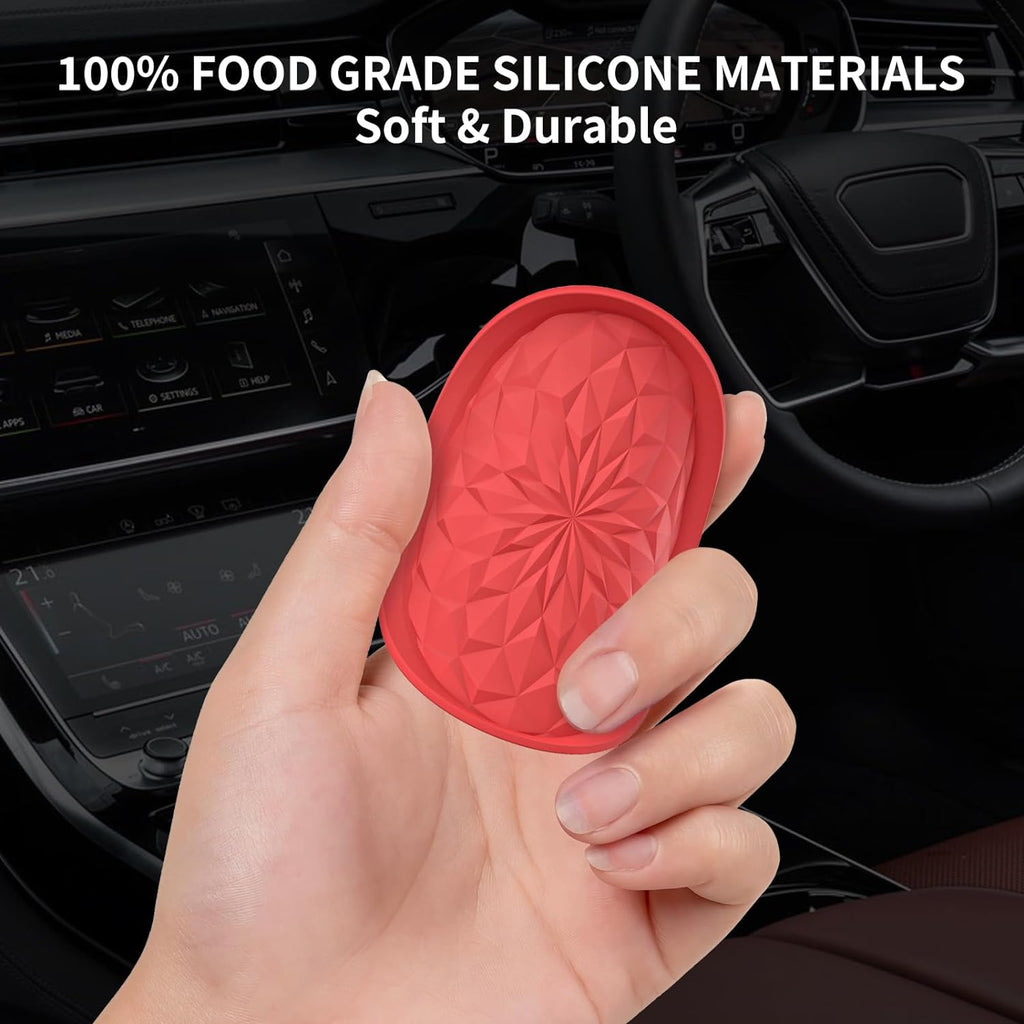 Car Cup Coaster [4 Pack] ME.FAN Silicone Car Coasters/Cup Mats - 2.75In Universal Non-Slip Recessed Car Interior Accessories - Car Cup Holder Insert Coasters Red