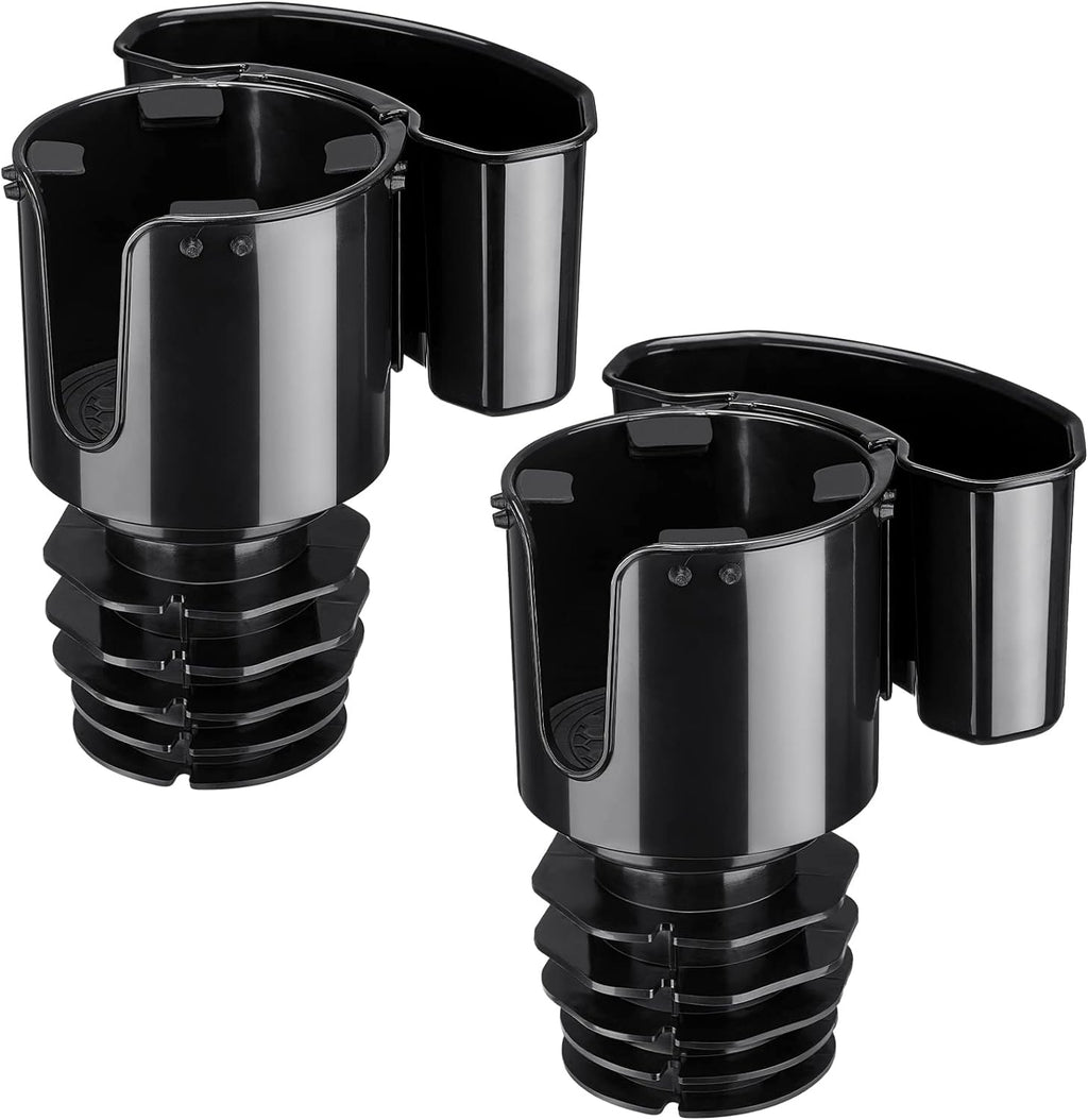 JoyTutus Cup Holder with Storage Box 2 Pack, Cup Holder Expander for Car, Large Car Cup Holder Adapt Most Regular Cup Holder 18-40oz, fit in 2.75-3.25inch Car Holder, with Attached Organizer