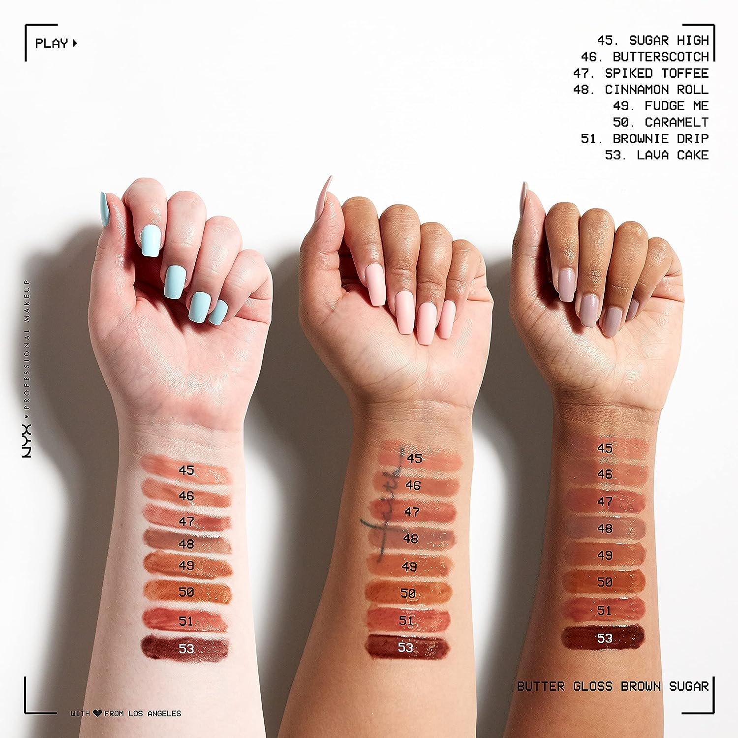 NYX PROFESSIONAL MAKEUP Butter Gloss Brown Sugar, Non-Sticky Lip Gloss - Butterscotch (Neutral Light Brown)