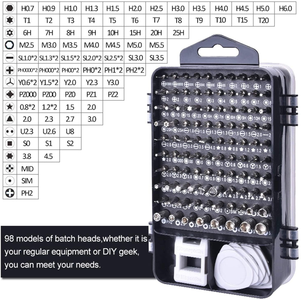 YUOP Hand Tools 112 in 1 Screwdriver Set of Screw Driver Bit Set Multi-Function Precision Mobile Phone Repair Device Hand Tools (Color : 112 Black)