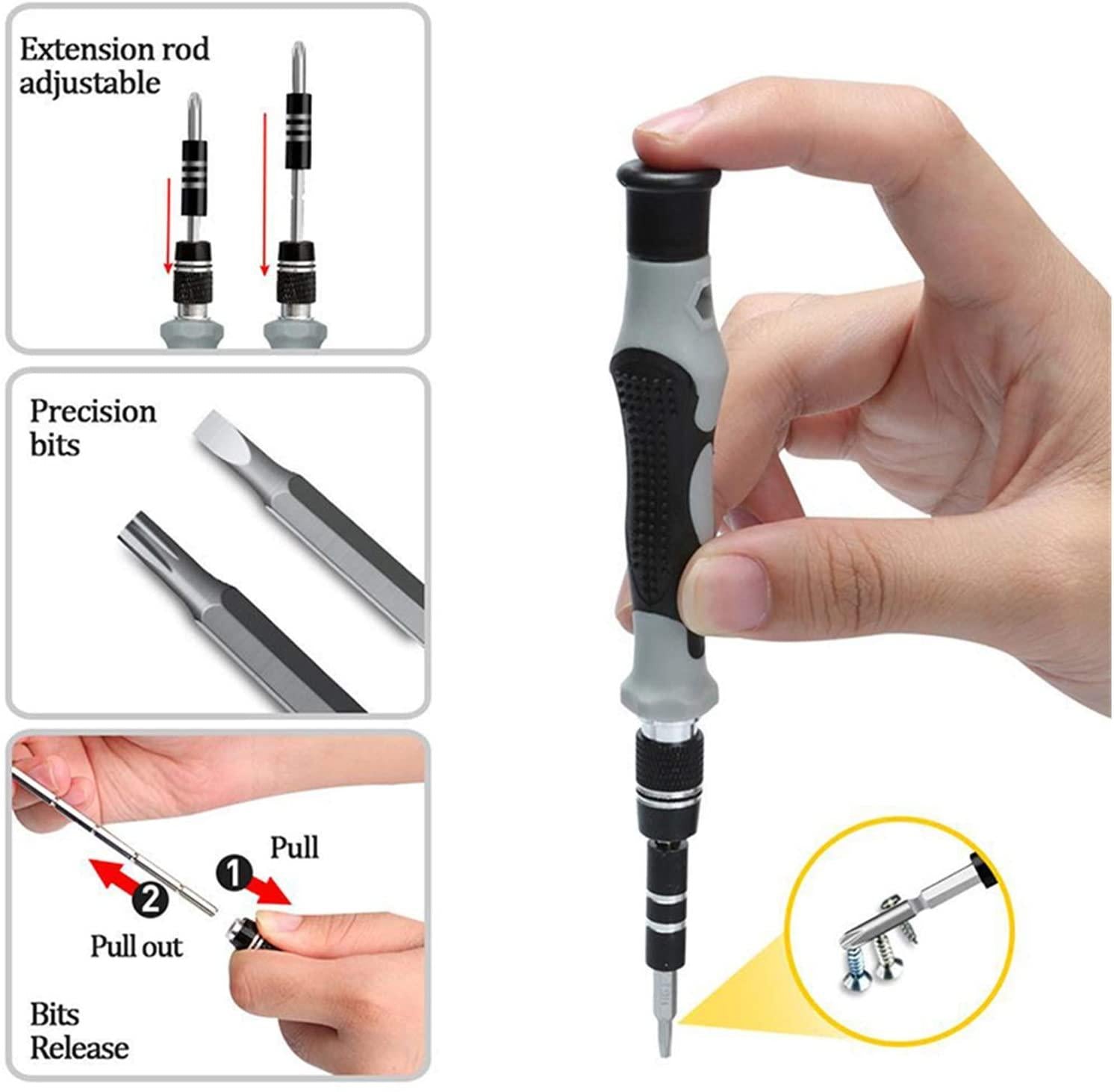 YUOP Hand Tools 112 in 1 Screwdriver Set of Screw Driver Bit Set Multi-Function Precision Mobile Phone Repair Device Hand Tools (Color : 112 Black)