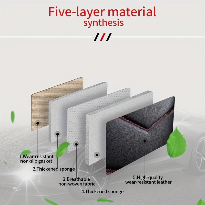 PU Leather Full Car Seat Covers Universal Fit Most Cars Four Seasons Car Seat Protector Waterproof Premium Textured Seat Cushion