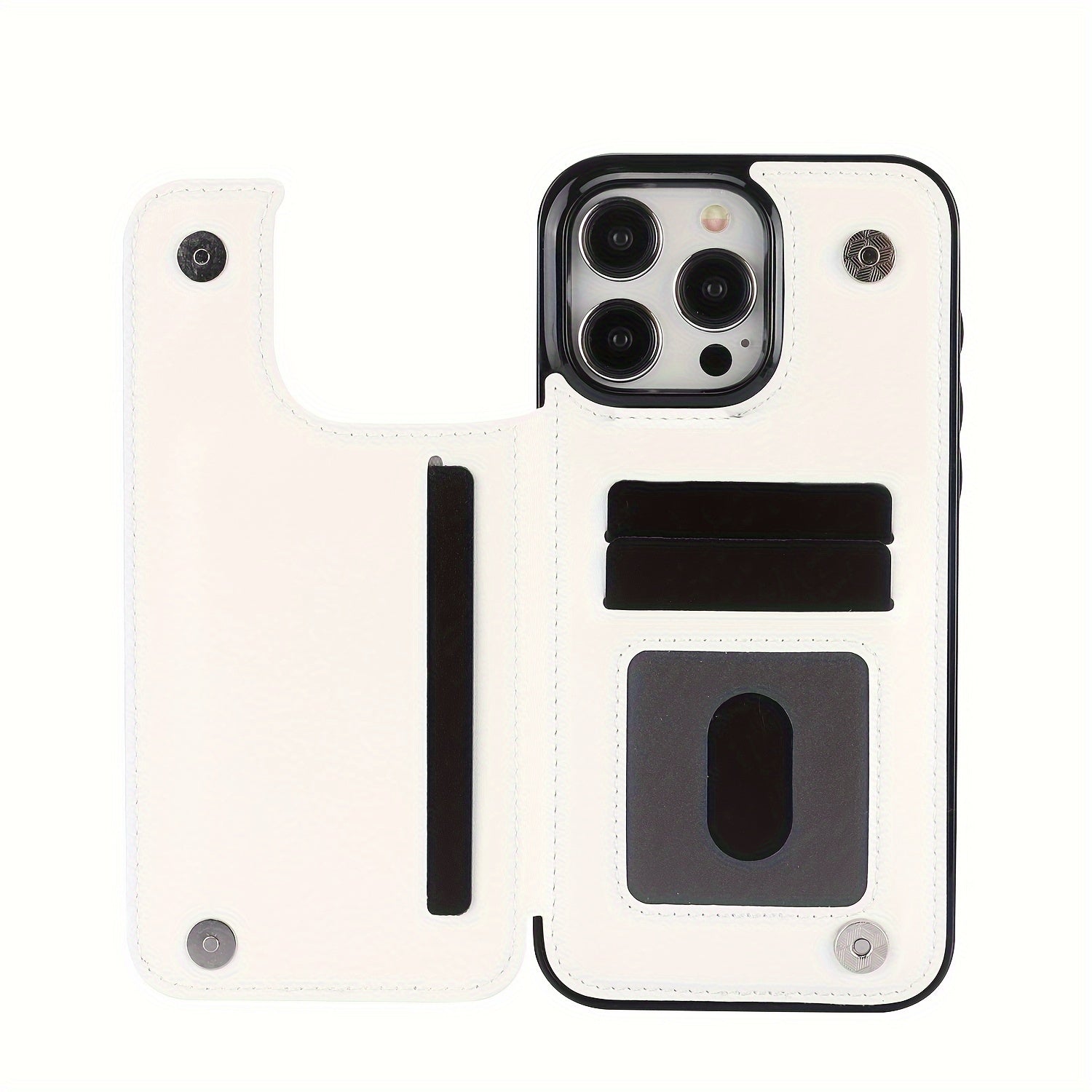 For  15/ 14/ 13/ 12/ 11 Pro Max/ Mini/ XR/ XS Max/ SE 2022/2020/ 7/ 8 Plus Wallet Case With Card Holder, PU Faux Leather Kickstand Card Slots Case, Double Magnetic Clasp And Durable Shockproof Cover