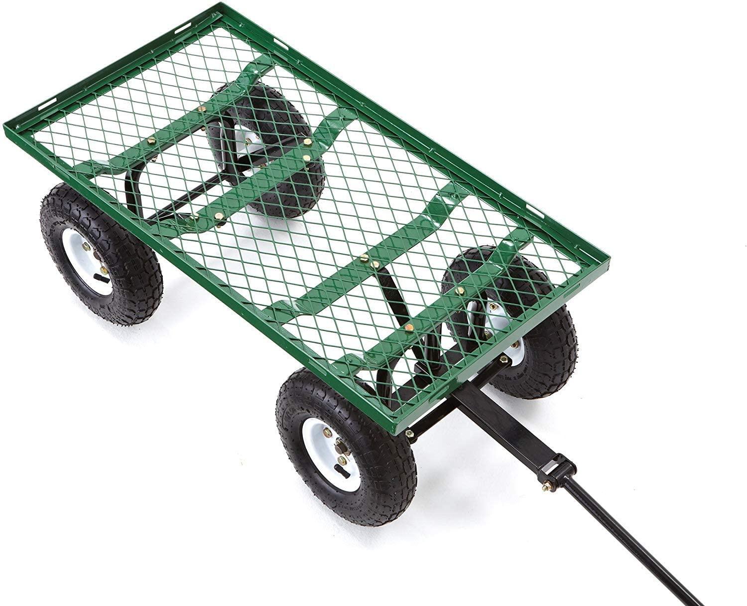 Gorilla Carts GOR400-COM Steel Garden Cart with Removable Sides, 400-lbs. Capacity, Green
