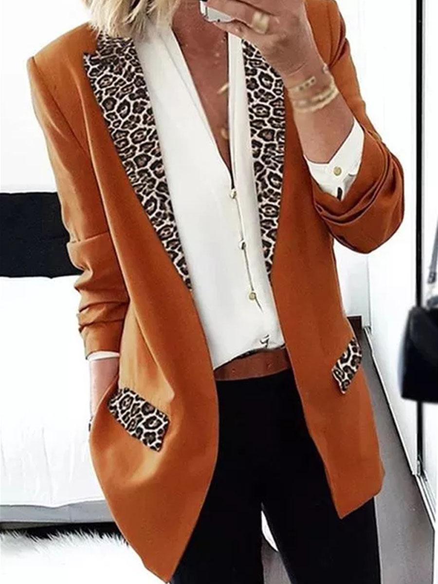 Fashion Leopard Stitching Small Suit