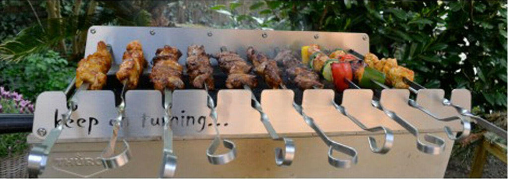 10 Skewer Rotisserie Rack Grill Automatic Rotating Motor Operated BBQ Kit