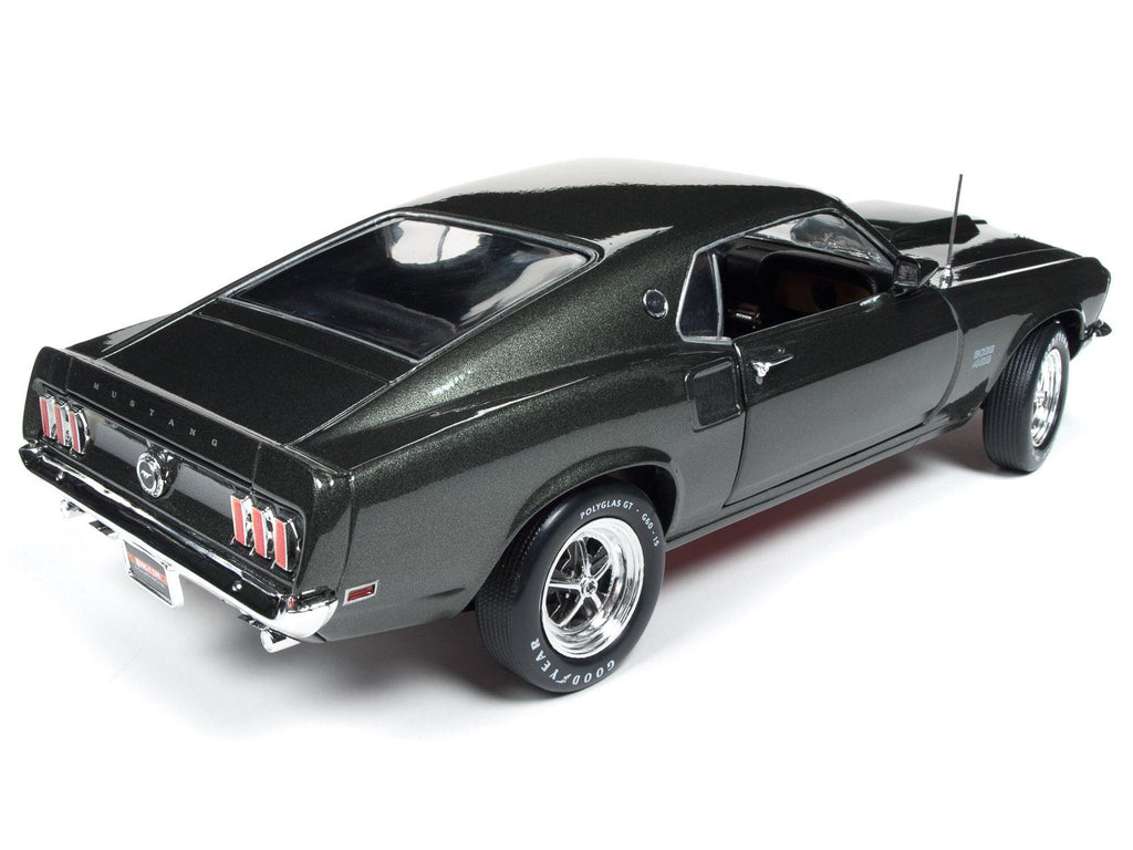 American Muscle AME1152 1969 Ford Mustang Hardtop Diecast Model Car, Black Jade