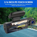 Dash Cam 3.16 Inch Dual Lens Dash Cam, Front -in Camera G Sensor HD Night Vision Wide Angle Car DVR