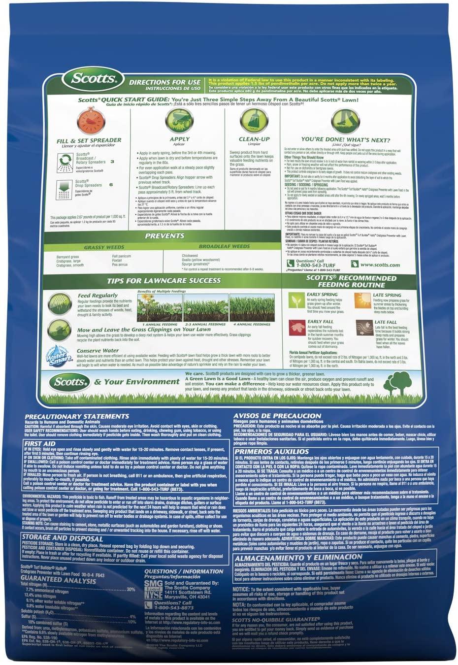 Scotts Turf Builder Halts Crabgrass Preventer with Lawn Food, 40.05 lbs.