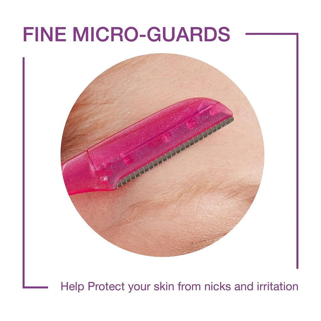 Schick Hydro Silk Touch-Up Exfoliating Dermaplaning Tool, Face &amp; Eyebrow Razor with Precision Cover- 9 Count | Dermaplaning Razor For Women