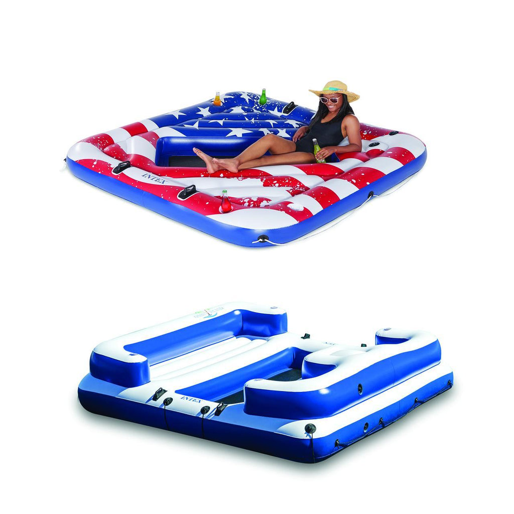 Inflatable 2 Person Float Bundled w/ Oasis Inflatable Giant 5 Person Raft