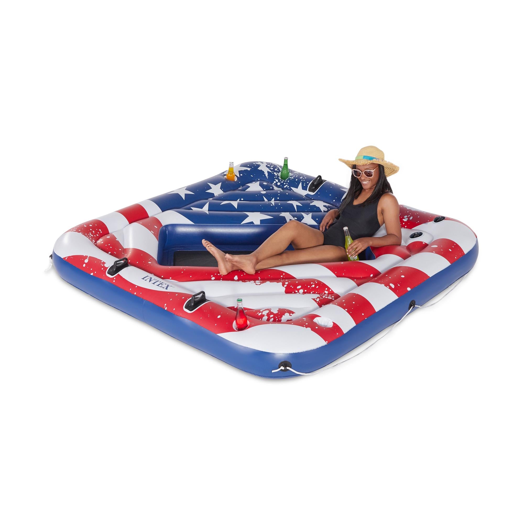 Inflatable 2 Person Float Bundled w/ Oasis Inflatable Giant 5 Person Raft