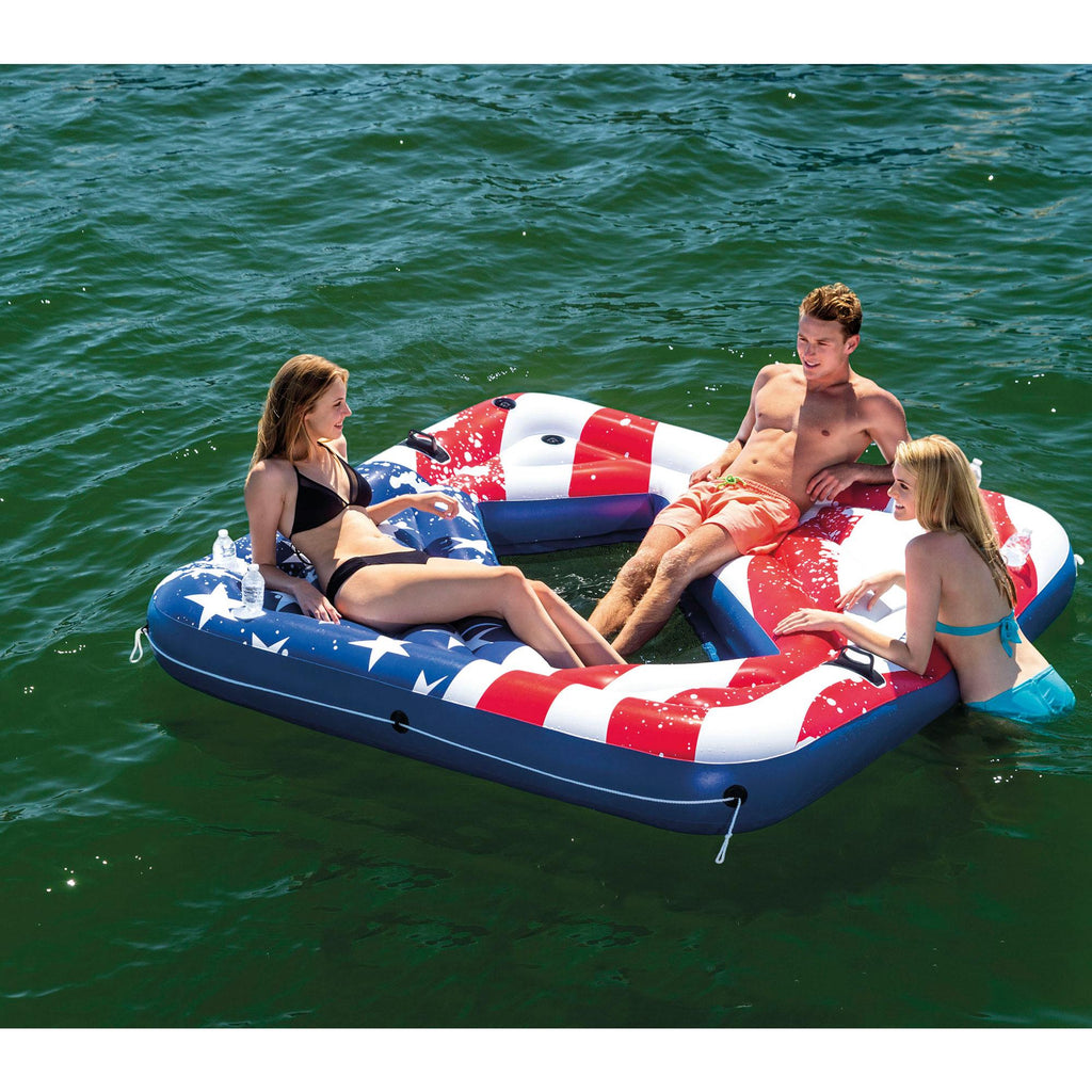 Inflatable 2 Person Float Bundled w/ Oasis Inflatable Giant 5 Person Raft