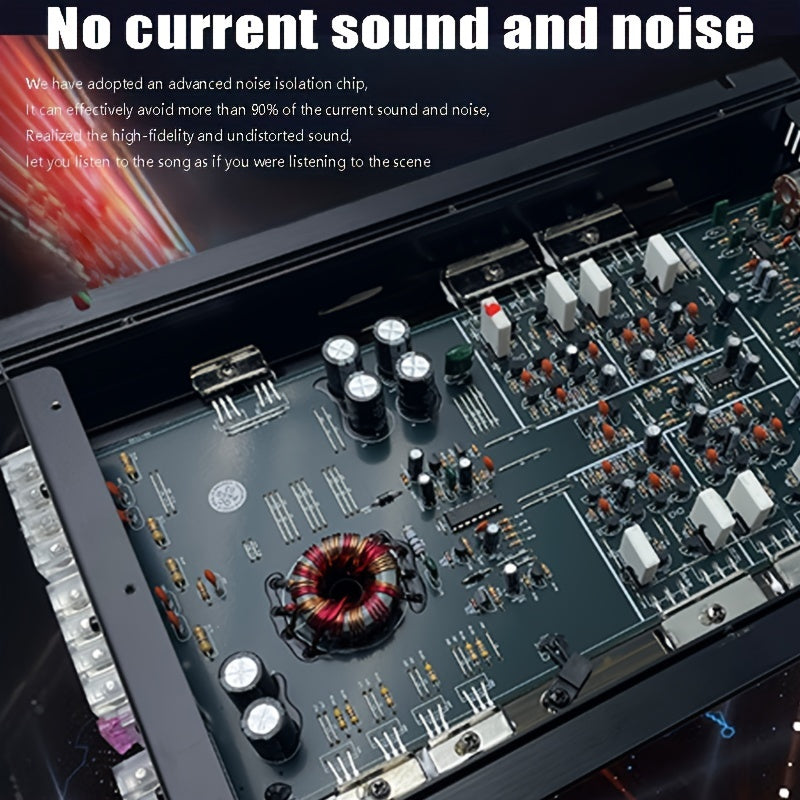 KUERL 4 Channel AB Class 12V Car Amplifier , 5800W Power Stereo Amplifier, Car Audio Amplifier To Drive Subwoofers And Speakers