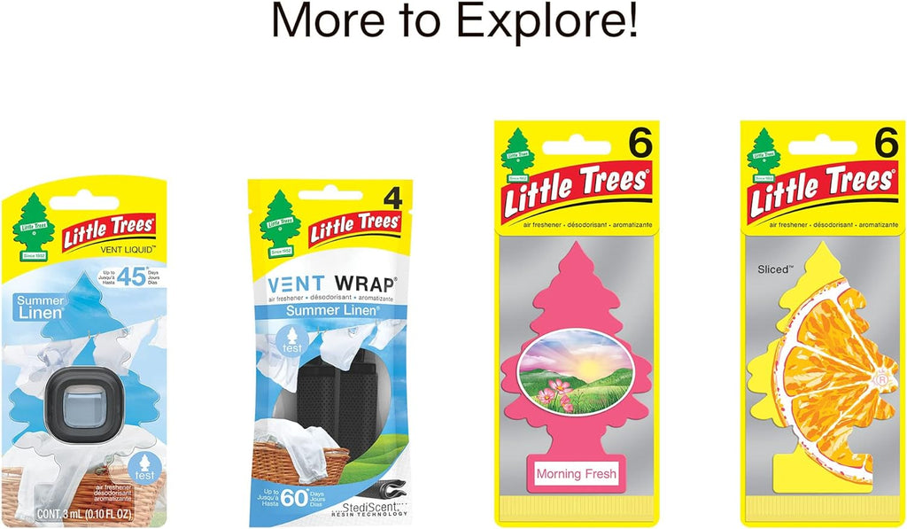 LITTLE TREES Air Fresheners Car Air Freshener. Hanging Tree Provides Long Lasting Scent for Auto or Home. Summer Linen, 24 Air Fresheners