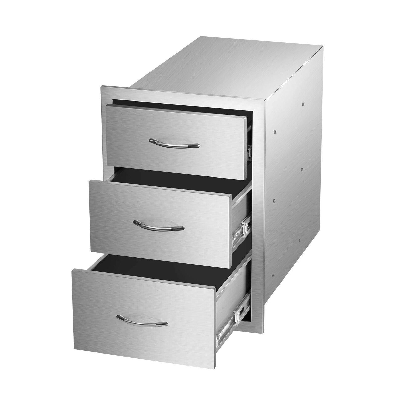 Outdoor Barbecue Drawers,  Steel Kitchen Drawers with Handle,3-Layer...