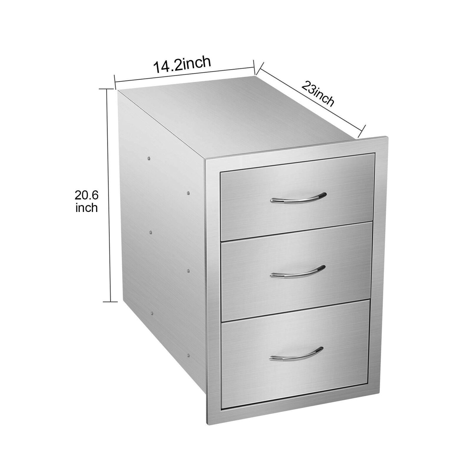 Outdoor Barbecue Drawers,  Steel Kitchen Drawers with Handle,3-Layer...