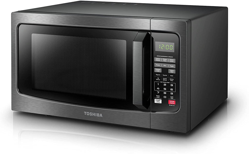 Toshiba EM131A5C-BS Microwave Oven with Smart Sensor, Easy Clean Interior, ECO Mode and Sound On/Off, 1.2 Cu.ft, Black  Steel