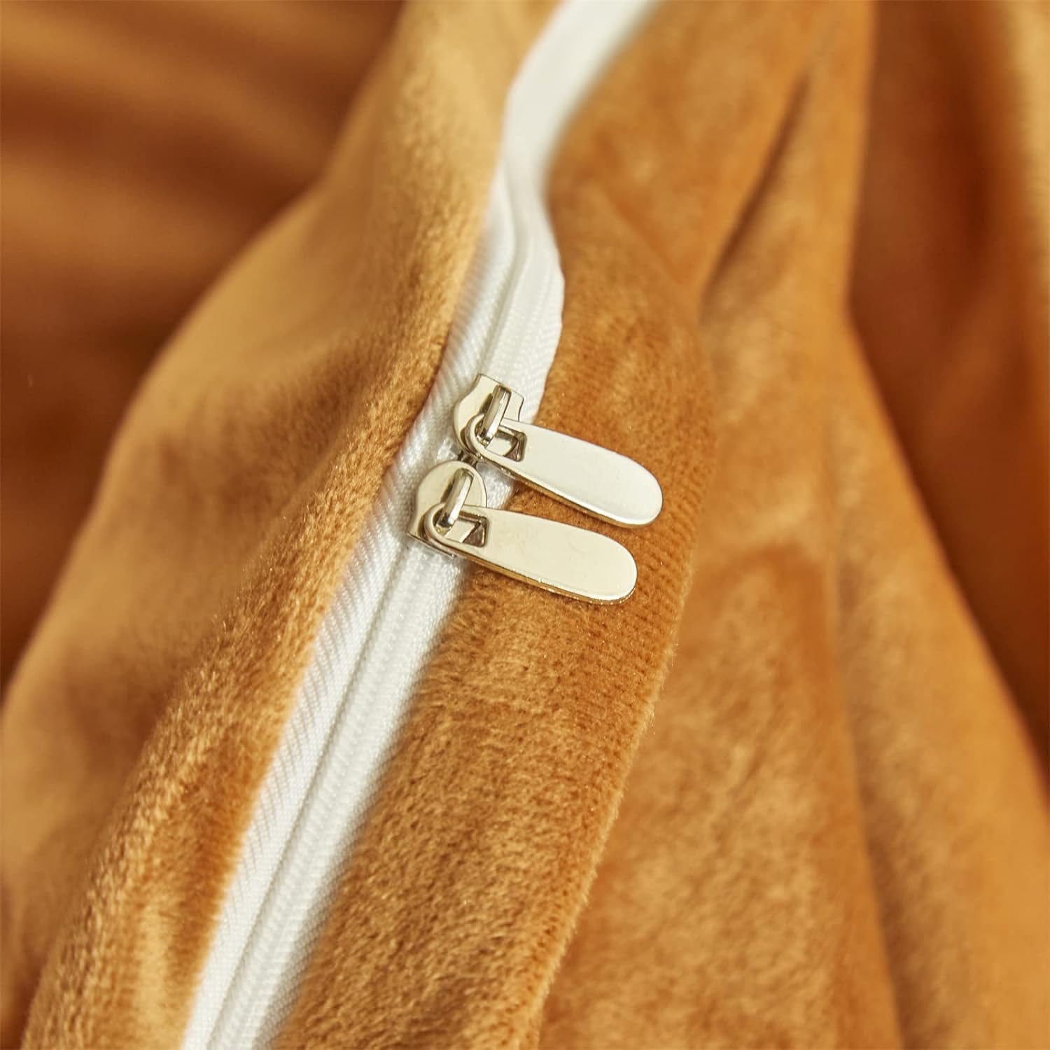Wellboo Pumpkin Velvet Duvet Cover King Size Women Men Burnt Orange Fluffy Bedding Cover Modern Solid Light Caramel Flannel Quilt Covers Plain Cinnamon Micromink Sherpa Fuzzy Comforter Covers Plush