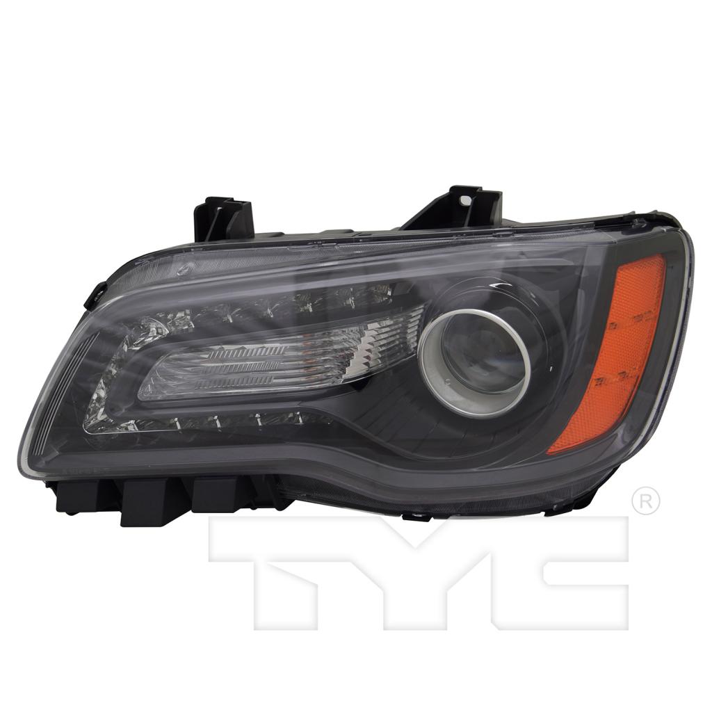KarParts360: Fits 2012 2013 2014 Chrysler 300 Headlight Assembly w/Bulbs Driver and Passenger Side Replaces CAPA Certified- (Vehicle Trim: Black)