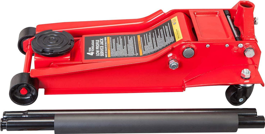 BIG RED AT84007R Torin Hydraulic Low Profile Service/Floor Jack with Dual Piston  Lift Pump, 4 Ton (8,000 lb) Capacity, Red