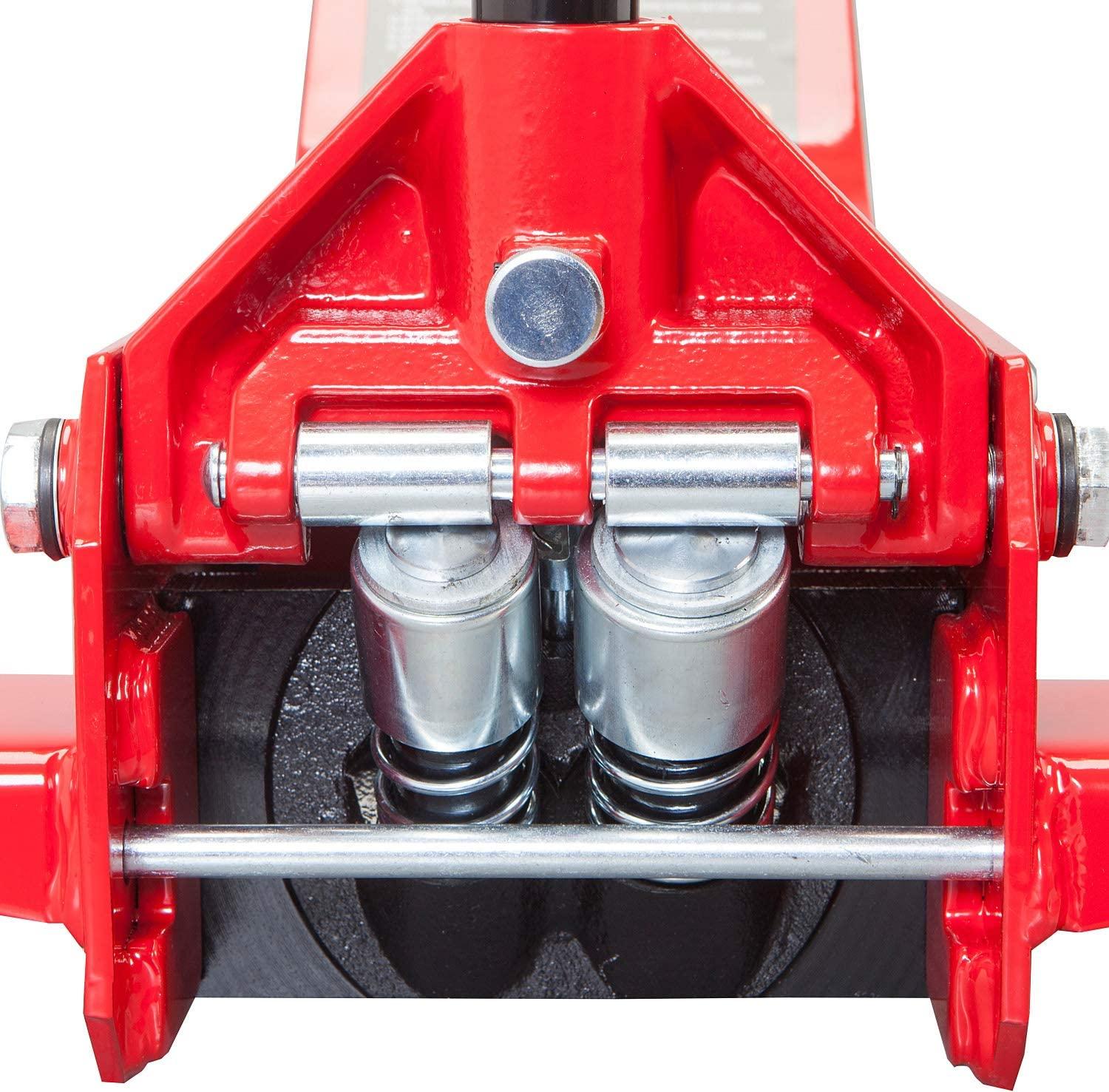 BIG RED AT84007R Torin Hydraulic Low Profile Service/Floor Jack with Dual Piston  Lift Pump, 4 Ton (8,000 lb) Capacity, Red