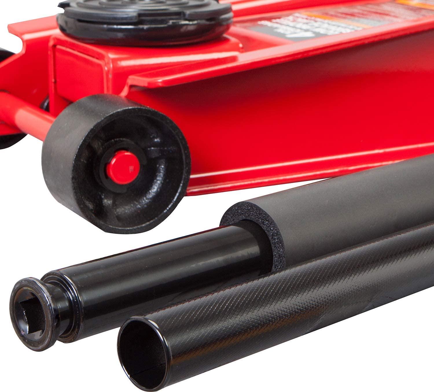 BIG RED AT84007R Torin Hydraulic Low Profile Service/Floor Jack with Dual Piston  Lift Pump, 4 Ton (8,000 lb) Capacity, Red