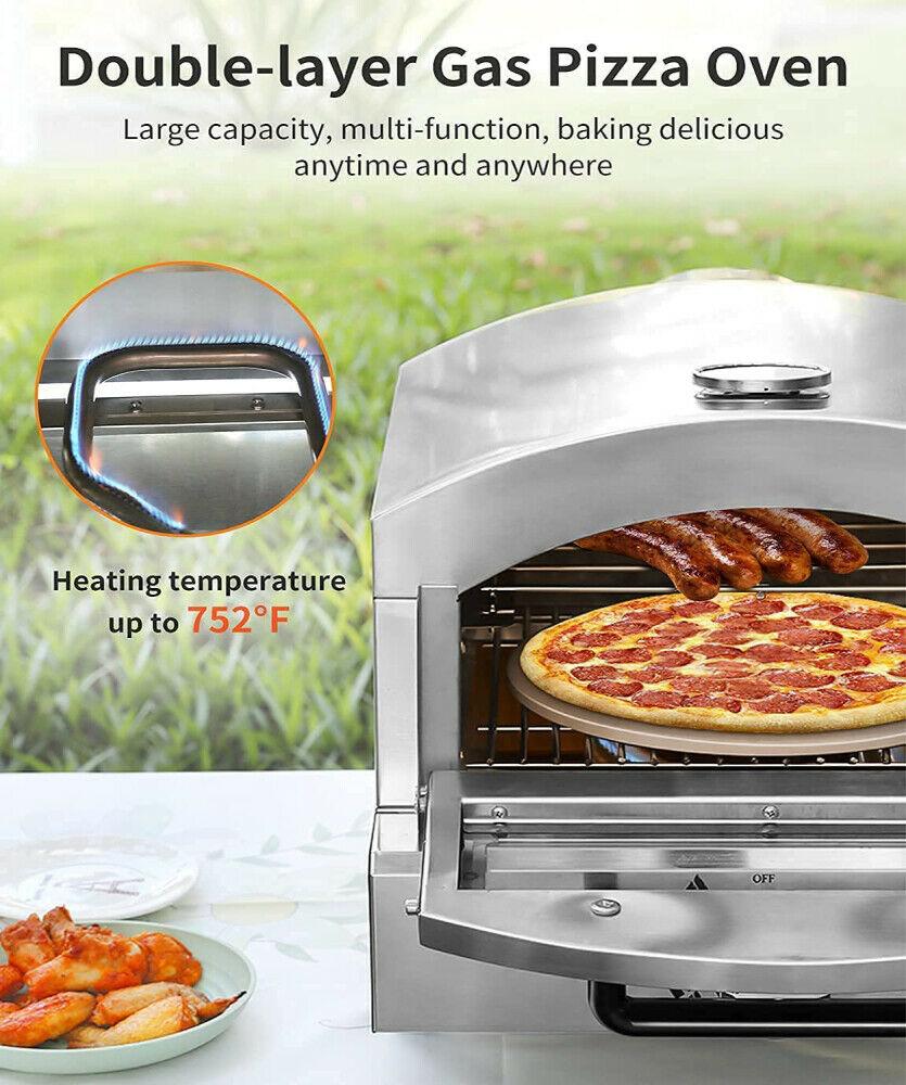 Double Layer Gas Pizza Ovens for Outside Portable Propane Pizza Oven Outdoor Gas