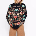 flowers embroidered sweater