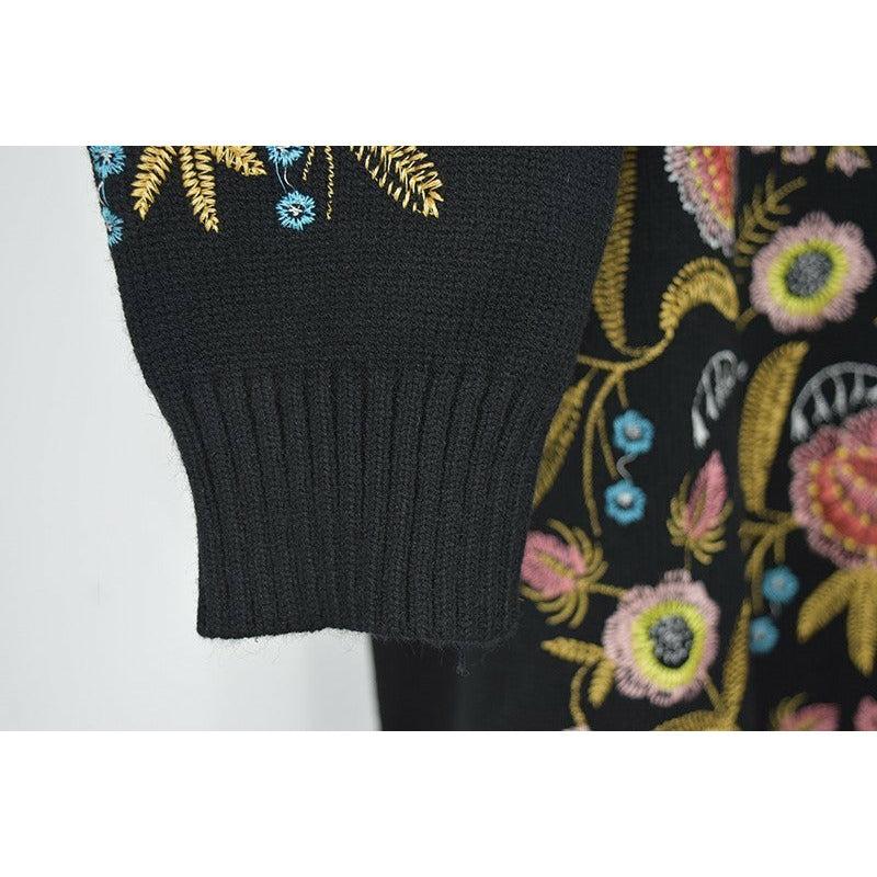 flowers embroidered sweater